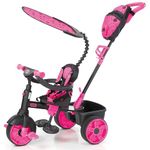 Little Tikes 4-in-1 Deluxe Edition Trike - Three-Wheeled Tricycle for Toddlers - Ages 9 Months to 3 Years - All Day Active Play - Neon Pink