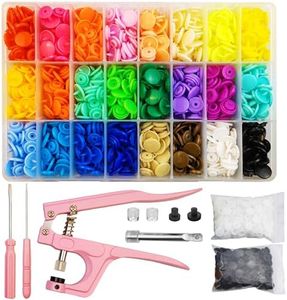 ChaliGoo 460 Sets T5 Plastic Snap Fasteners with Upgraded Pink Pliers, 24 Colors Snap Buttons Press Studs, Poppers Fasteners Kit for Sewing, Crafting - 12mm
