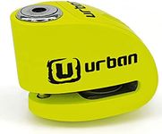 Urban UR906X Motorcycle Disc Lock Alarm 120dB, 3 Keys, IP65 Waterproof Stainless, 6 mm Universal Motorbike Scooter Bicycle, Fluorescent Yellow