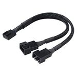 Akasa PWM Fan Splitter, 1 to 2 Ways 4-Pin PWM Fan, Speed Control PC Case Fan Splitter Extension Cable, Black Braided, 150mm 15cm, AK-CBFA04-15