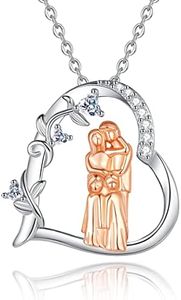 INFUSEU Regalos Para Mamá, Mamá Padre E Hija Hijo Collar De Plata De Ley 925 Colgante De Oro Rosa De La Madre De Joyería De Regalo De La Hija