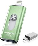 MFi Certified 128GB USB Flash Drives - 4 in 1 USB C Flash Drive, High Speed USB Stick External Storage for iPhone/iPad/Android/PC/More Devices for Photos Transfer and Data Storage (Green)