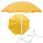 RAINPOPSON Garden Umbrella with Stand 12 feet Outdoor Big Size Double Kmani Support Waterproof & UV Protaction Heavy Duty Garden Umbrella (Yellow)