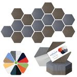 Hexagon Acoustic Panels, High Density, Sound Proofing, Decorative Noise Reduction Felt Wall Tiles for Ceilings, Home Office & Gaming Room (Afraica and Moon Gray), 14x12x0.4 Inch, Mollywell