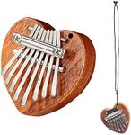 LZTIAN 8 Key Mini Kalimba Thumb Piano with Black Lanyard Finger Percussion Keyboard Mahogany Body Mini Finger Thumb Piano Good Accessory Pendant Gift for Music Fans Kids Adults Beginner