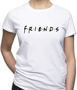 Friends TV Logo Friends Shirt Camiseta para Mujer Blanco XXL