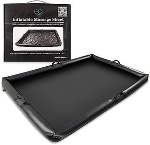 Inflatable Massage Sheet with Handles | Black Durable PVC Waterproof Sheet with Inflatable Sides | 80.7in x 61.4in x 4.7in | Nuru Massage Therapy Sheets