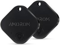 AMOROM Bluetooth Air Tracker Tag, iOS & Android Compatible, Phone Finder, Loud Ring, Replaceable Battery, for Keys/Luggage/Suitcase/Wallet/Backpack, 2 Pack