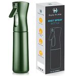 Hula Home Continuous Spray Bottle (10.1oz/300ml) Empty f falkiya Fine Plastic Water Mist Sprayer – For Hairstyling, Cleaning, Salons, Plants, Essential Oil Scents & More (Green)