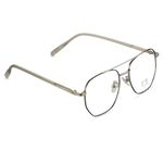 Vast Premium Blue Light Blocking Glasses | Gaming Filter | Transparent Metal Eyeglasses for Eye Protection | Eyewear For Men| Specs Frame For Computer | Topbar Hexagon Square (HEXA BIG BLACK SILVER)