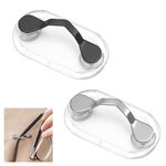 OMCGG 2PCS Magnetic Eyeglasses Holder, Stainless Steel Magnetic Glasses Clips Spectacle Holder for Glasses Sunglasses Reading Glasses ID Card ID Badge Eyewear Hook Earphones for Men Women