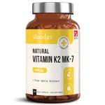 Vitamin K2 MK7 100mcg, 120 Vegan (from Natto) Vitamin K2 High Strength Capsules - VIT K MK7 for Bones, Vitamin K for Heart, VIT K2 MK7 for Brain - VitaBright K2 Vitamin Supplements