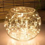 100LED Fairy Light Battery Operated LED Lights with Timer Setting Warm White String Lights, 10M Silver Wire Starry Lighting, for Bedroom, Indoor, Christmas Tree, Wedding Decor Idea Put in Jars