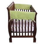 Trend Lab Fleece CribWrap Rail Covers for Crib Sides (Set of 2), Sage, Wide for Crib Rails Measuring up to 18" Around!