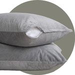 Pillow Protector for Memory Foam Pillow - Set of 2 pcs - Pillow Cover for Orthopedic Pillows Washable Protectors ( King Extra Thick Size, 15.5 x 24 x 5.5 Inches, Grey)[Pillow Cover Only Not Pillows