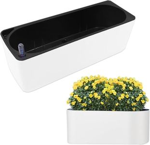 GIOD 40cm Self-Watering Planter Box with Water Indicator, Lazy Flowerpot, PP Material Rectangular Pot for Indoor/Outdoor Plants