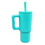 ThreeRs Reuse Recycle Reduce Kids Water Bottel Double walll Insulated Stainless Steel Travel Tumbler with Straw 3 Leakproof Lids Free Carry Case Pouch 24oz Matt Neon Colour (Green)