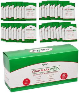 40 Pack - Travel CPAP Mask Wipe Towelettes - 40 Wipes Total (1 Wipe Per Packet) Unscented, 100% Cotton, Lint Free | For Cleaning CPAP Mask | Perfect For Travel