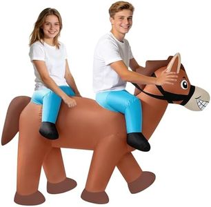 Chiteki Adult Size Couple Riding Inflatable Horse Costume - 2 Person Ride On Funny Horse Blow Up Suit for Halloween, Birthday Party, Festival, Cosplay