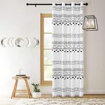 XTMYI Cute Curtains for Teen Girls Bedroom Aesthetic Semi Blackout Hygge Decor Scandinavian Modern Unique Decorative Curtains for Living Room 84 Inches Long,Black and White