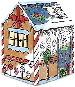 Bankers Box at Play Color in Gingerbread Playhouse, Cardboard Playhouse and Life Size Craft Activity for Kids and Families