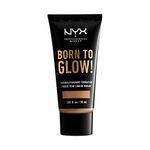 NYX Professional Makeup Born to Glow Radiant Foundation, Iridescent Finish, Buildable Medium Coverage, Vegan Formula, Shade: Golden