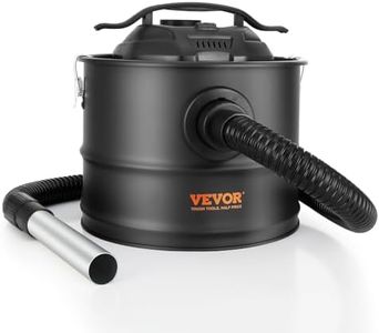 VEVOR Ash Vacuum Cleaner 4-Gallon, 1200W Strong Suction Ash Vac Collector with Wheels and 47.2-in Flexible Hose, for Grills, Fireplaces, Pizza Ovens, Log Burner, Pellet Stoves, Wood Stove, Fire Pits