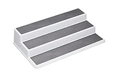 Copco Basics 3-Tier Spice Rack for Inside Cupboard, Non-Slip Kitchen Shelf Organiser, 38 x 22.5 x 8.5cm, White/Grey