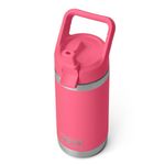 YETI Rambler Jr 12 oz (355 ml) Kids Water Bottle (Tropical Pink) – Kids Stainless Steel Water Bottle – Insulated to Keep Drinks Cold – 100% Leakproof Straw Cap – 5 Year Warranty