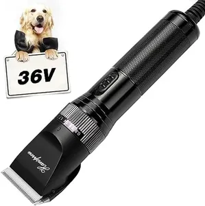 Hansprou Dog Grooming Clippers, Upgraded 36V Heavy Duty Pet Clippers, Professional Dog & Cat Shaver for Thick Coat, Corded Pet Hair Trimmer with Guard Combs & Brush