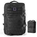 R.SASR Black Tactical Backpack, MilitaryBackpack, Molle Backpack, Hiking Backpack (Black001)