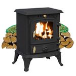 RoyalFire 4.5kW DEFRA Cast Iron Solid Multifuel Wood Burning Stove + Firewood