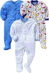 Baby Station Cotton Front Open Long Sleeve Unisex Rompers/ Sleepsuits/ Jumpsuit/ Night Suits for Baby Boys & Girls, Infants, New Borns (3-6 Months, Multicolor, Set of 3)