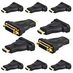 Cmple - [10 Pack Bi-Directional DVI Female to HDMI Male Converter, HDMI Male to DVI Female Coupler, HDMI Male to DVI-D