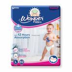 Wowper Baby Diaper Pants | L-62 counts | Wetness Indicator |Anti Rash |up to 12 hrs Absorption |9-14 Kg | Super Soft Diapers