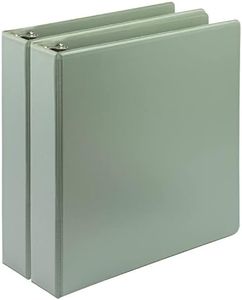 Samsill Plant-Based 1.5 Inch Durable D-Ring, Made in USA, View Binder, Eco-Friendly, USDA Certified Biobased, 2 Pack, Sage Green