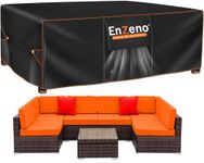 Enzeno Large Garden Furniture Cover,300x300x90cm Outdoor Garden Furniture Set Covers Waterproof,420D Heavy Duty Patio Furniture Covers for Outside,Windproof,&Anti-UV for Chair and Table Rattan Sofa