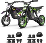 RIXOC DK-12 Electric Dirt Bike for Kids, 700W Peak 36V Motor - 15.5MPH Speed 14Miles Range E Bike, 12" Air Tires 3-Speed, Electric Motorcycle for Kids Ages 3-10