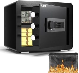 DAYI Safe Box, 0.8 Cubic Feet Home Safe with Fireproof Waterproof Bag, Security Safe Box for Money Cash Valuables, Digital Electronic Keypad, Dual Alarm System, Removable Shelf - D-25