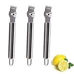 3pcs Lemon Zester Stainless Steel Orange Zester Grater with Handle Citrus Zester Tool Lemon Peeler for Kitchen, Bar