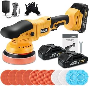 AUTIWOZ Cordless Car Polisher Buffer Sander Battery Polishing Machine Dual Action 5inch Polishing Pads Polish Kit for Car Polishing Buffing Sanding with 2*21V Batteries Variable Speeds 2800-5800RPM