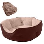 DRILLY Premium Fur Washable Dog/cat Bed with Blanket for Small |Medium |Large | Extra Large | XXL |XXXL | 4XL Size Dogs | Cats | Puppy | pet | Rabbit | Persian cat | Indoor cat (M)