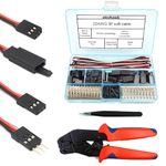 30 Sets Servo Connector Male Female Plug Crimp Pin Cable Kit Compatible with Futaba JR Hitec Spektrum RC Connectors (with Crimping Tool)