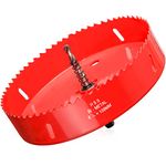 6 1/4 inch Hole Saw for Wood, 159mm Diameter HSS Bi-Metal Hole Cutter Circular Drill Bit for Plastic, Drywall, Plasterboard, Fiberglass and Vent Pipe, 3/8” Hex Shank