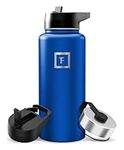 IRON °FLASK Sports Water Bottle - 32 Oz 3 Lids (Straw Lid), Leak Proof - Stainless Steel Gym & Sport Bottles for Men, Women & Kids - Double Walled, Insulated Thermos, Metal Canteen