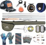 MAXIMUMCATCH Maxcatch Amigo Fly Fishing Rod and Reel Combo 9FT 4-Piece 4/5/6/7/8 Weight Complete Fishing Outfit