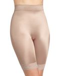 Rago Shapewear Long Leg Shaper w/Gripper Stretch Lace Bottom Mocha 10X