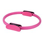 Stanz (TM) Pink Pilates Ring Fitness Circle for Strength Flexibility Posture Sculpting 13 Inch Magic Circle Workout Ideal for All Heights-Yoga Ring Fitness Ring with Soft Handles Thigh Exercise Ring