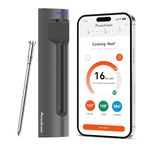 Meatmeet S Pro Bluetooth Wireless Meat Thermometer, 1 Ultra-thin Probe with 6 Sensors, Smart APP Monitoring, IP69 Waterproof, Digital Cooking Thermometer for Kitchen, Air Fryers, Oven, BBQ, Grill