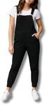 Swoveralls Unisex Sweatpant Overalls – Relaxed Fit Bib Overall | Jogger Cuff, Zipper Fly, 6 Pockets- XX-Large Midnight Black